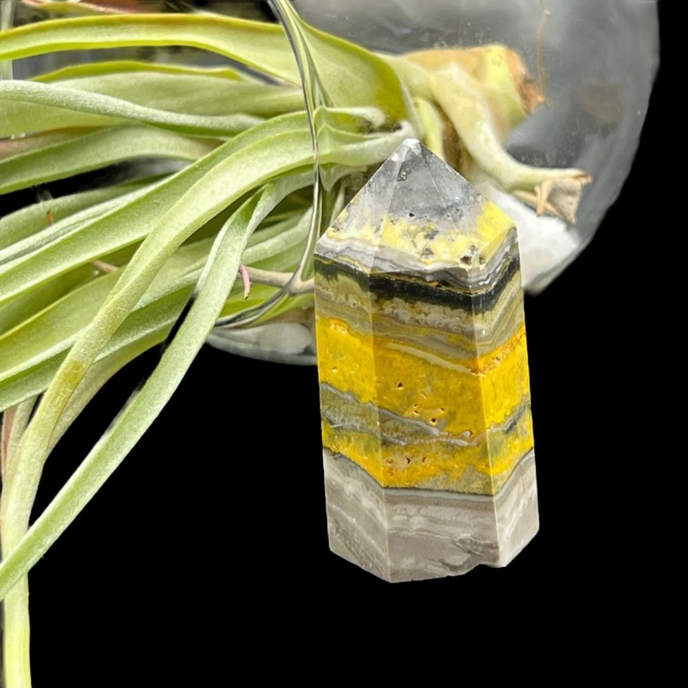 Bumblebee Jasper Pointed Natural Mineral Rock Specimen Tower Stick Formation
